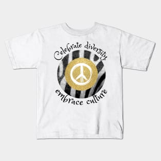 Celebrate diversity, embrace culture, African tribal peace culture Kids T-Shirt